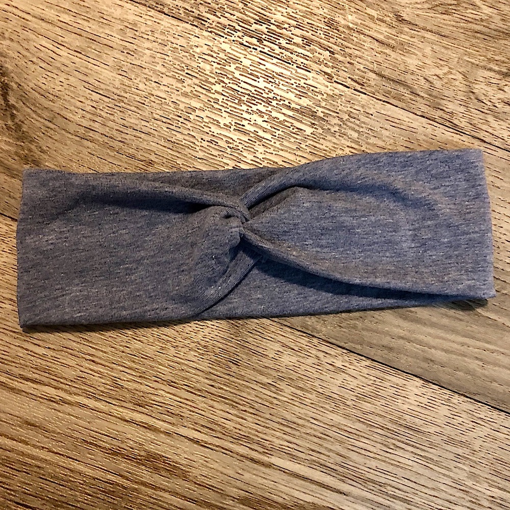 Darker Heather Blue Twisted Headband Handmade